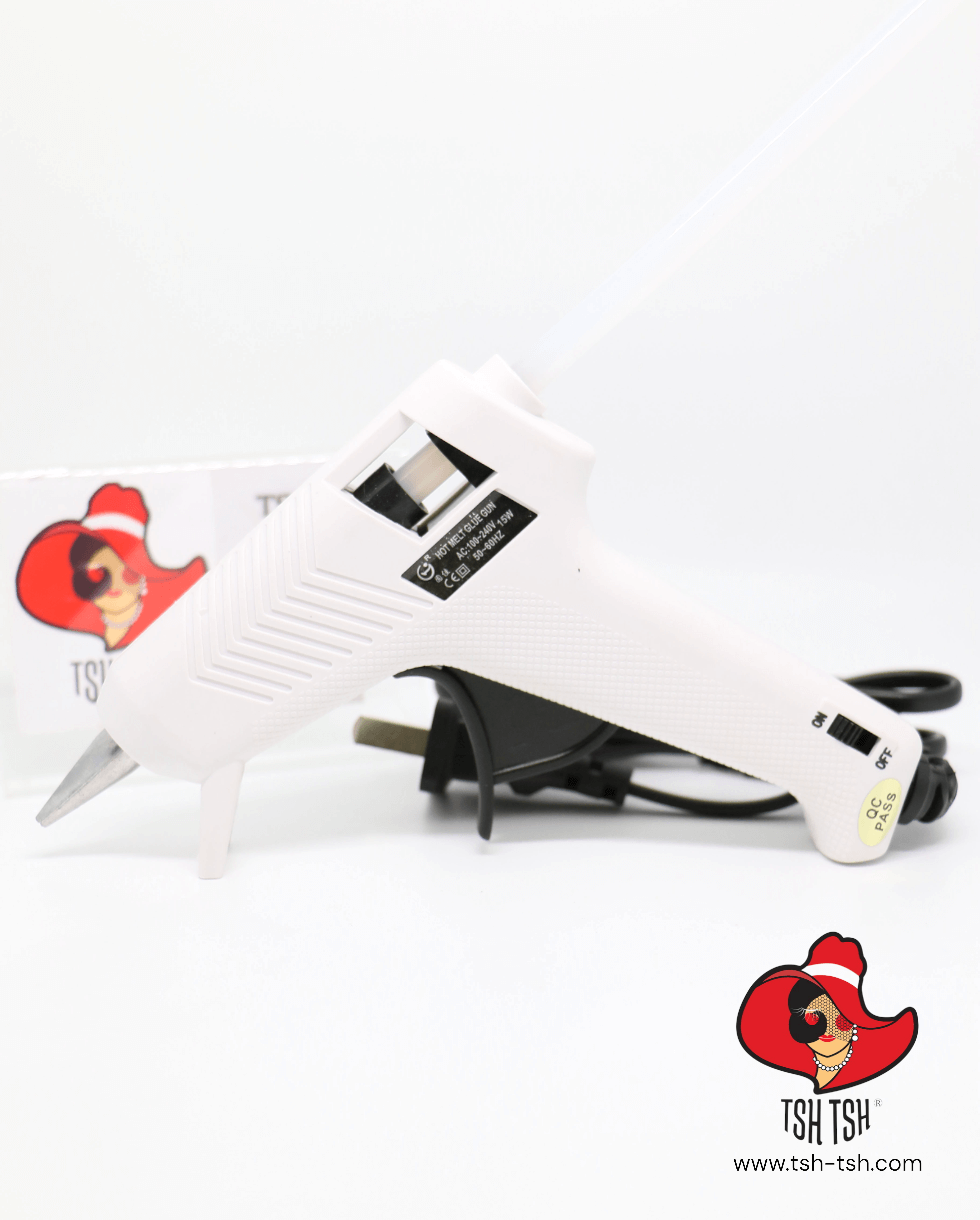 Hot Melt Glue Gun with On/Off Button, Small Size 15 watts GJ-103 White Color