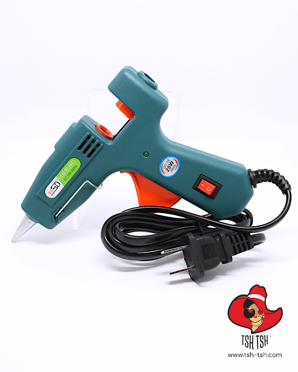 Hot Melt Glue Gun with On/Off Button, Small Size 20 watts A601 Green Color