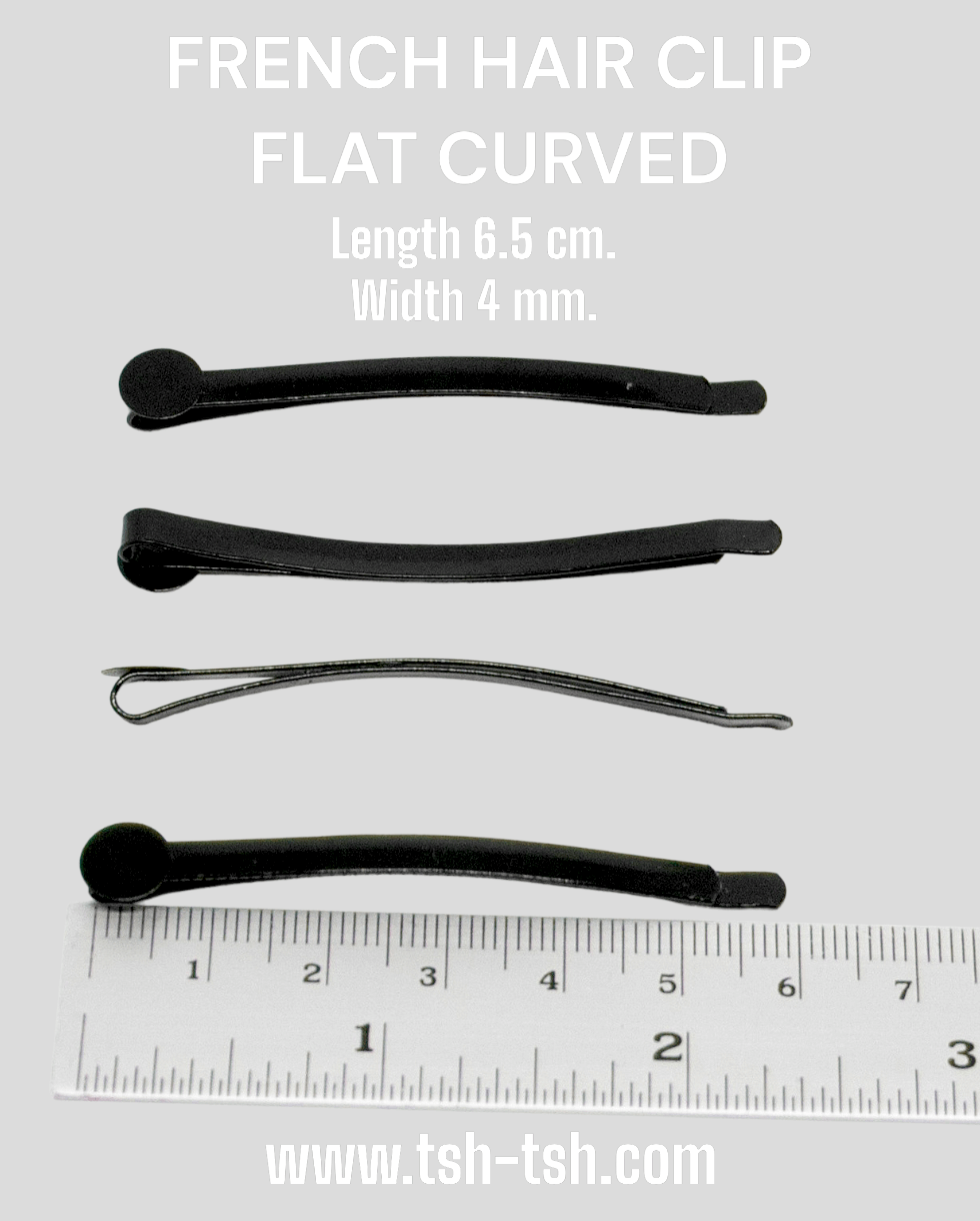 6.5 cm. Hair Pin Flat Curved Black Color