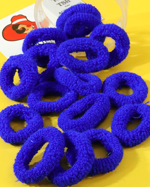 Elastic Hair Band Towel Ring Seamless  Royal Blue Color