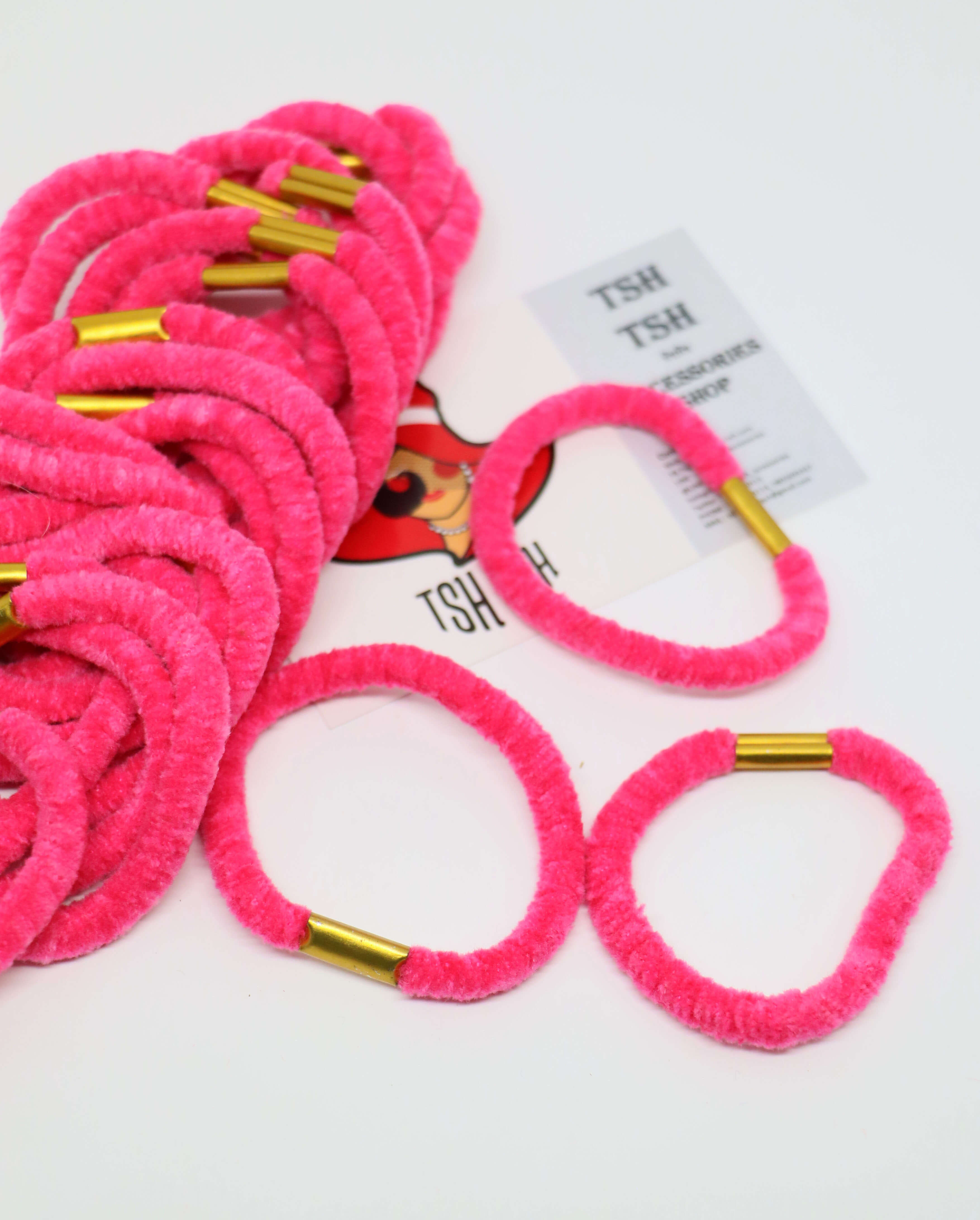 Velvet rubber band pink