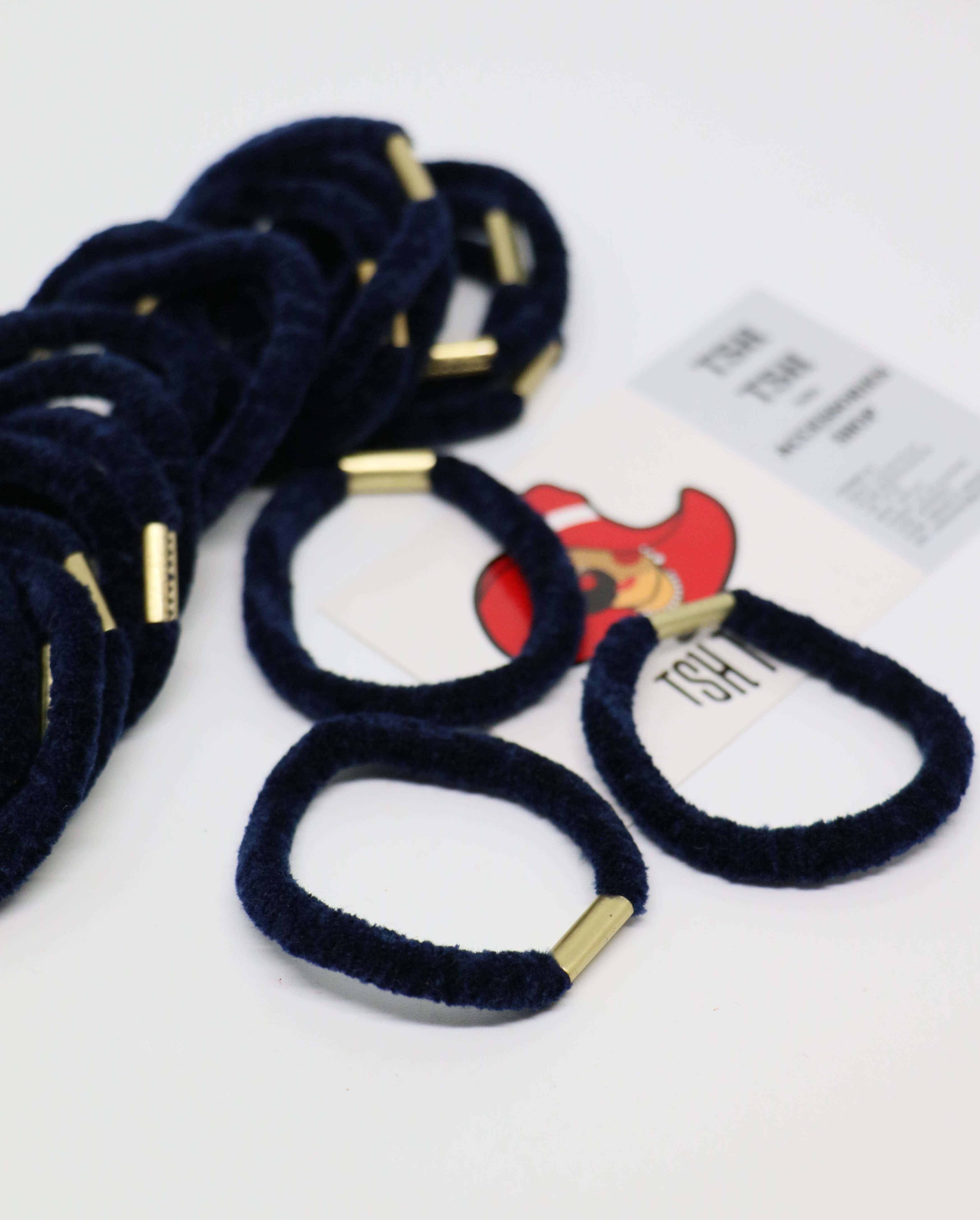 Velvet rubber band Navy blue