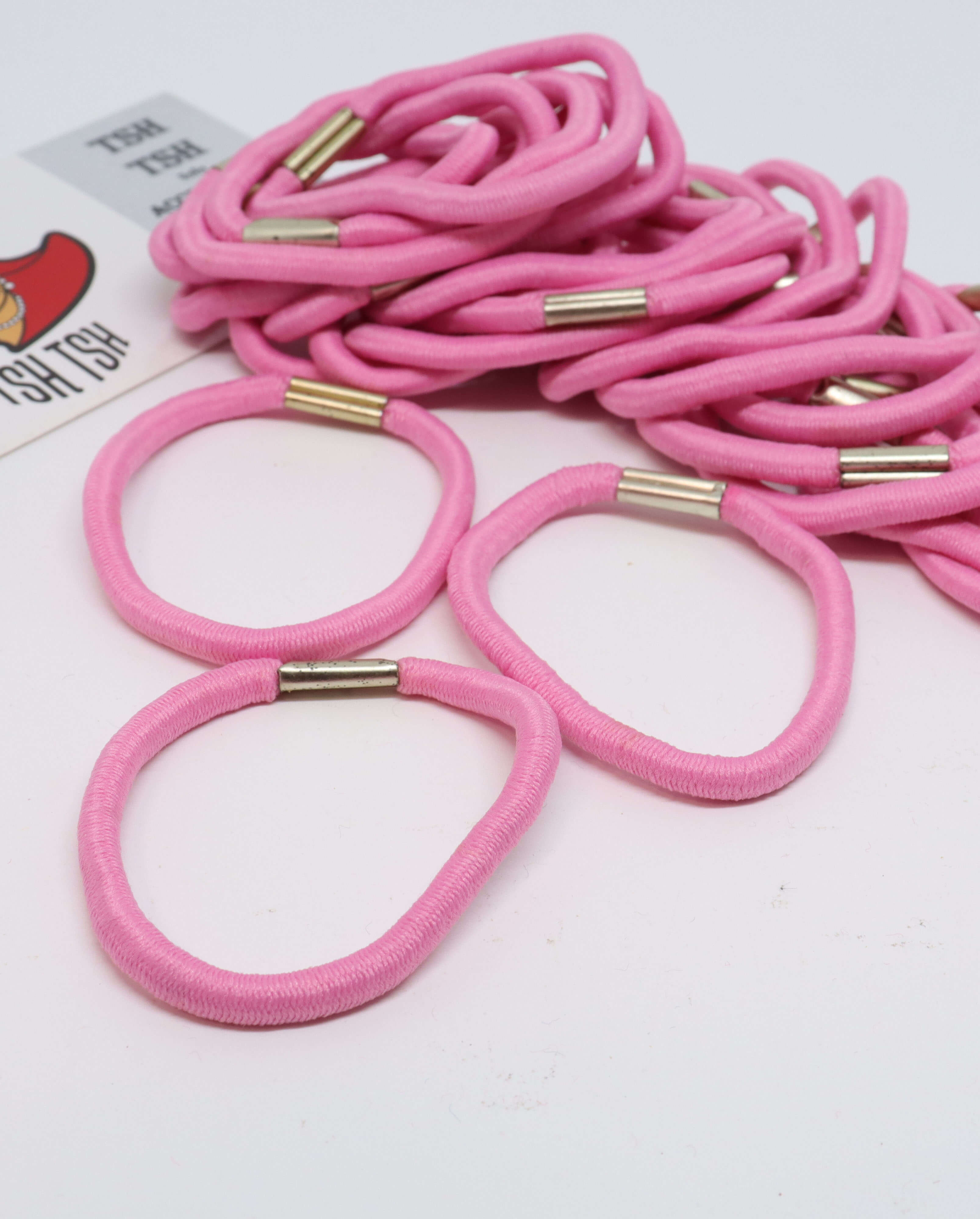 Round rubber hair band pink color 0.4