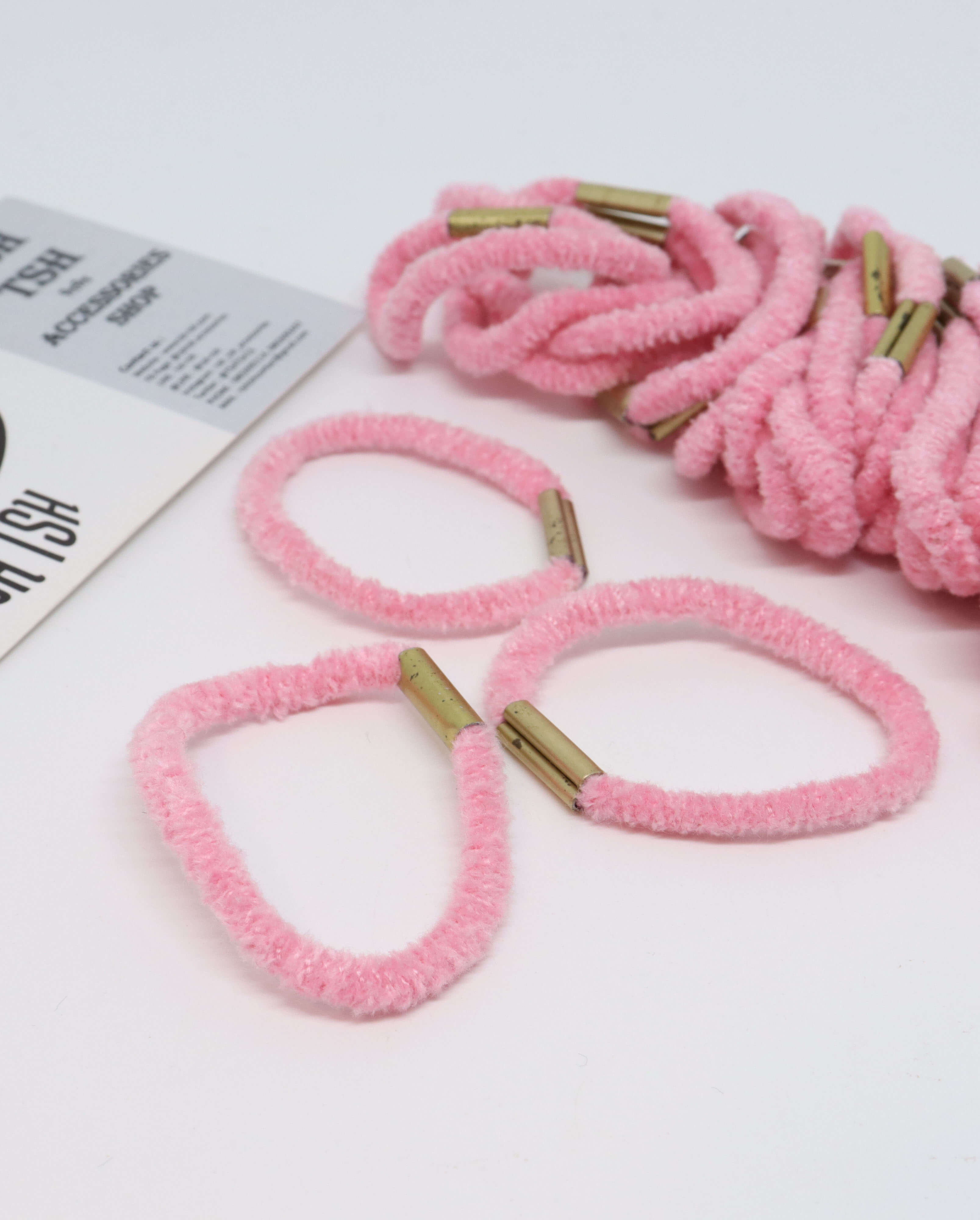 Velvet rubber band small size pink color