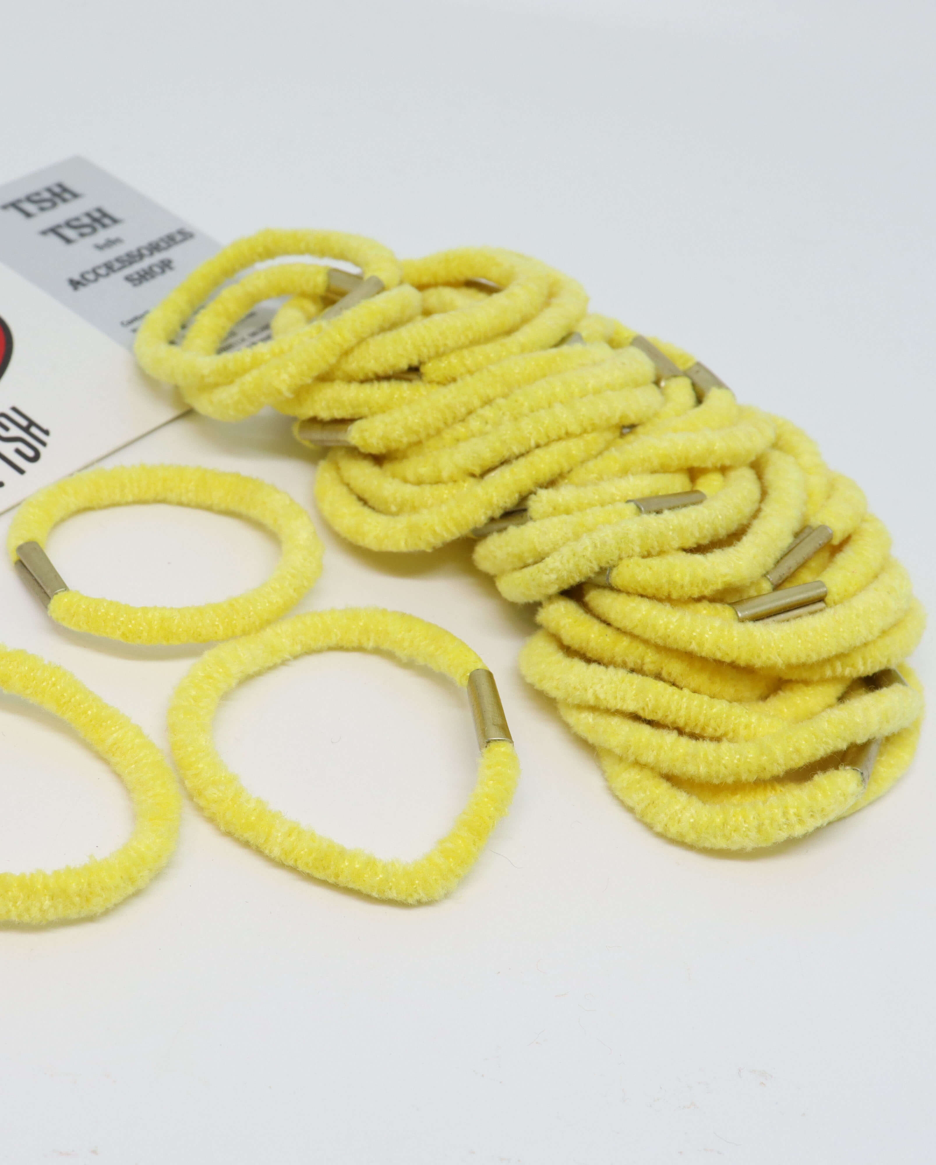 Velvet rubber band small size yellow color