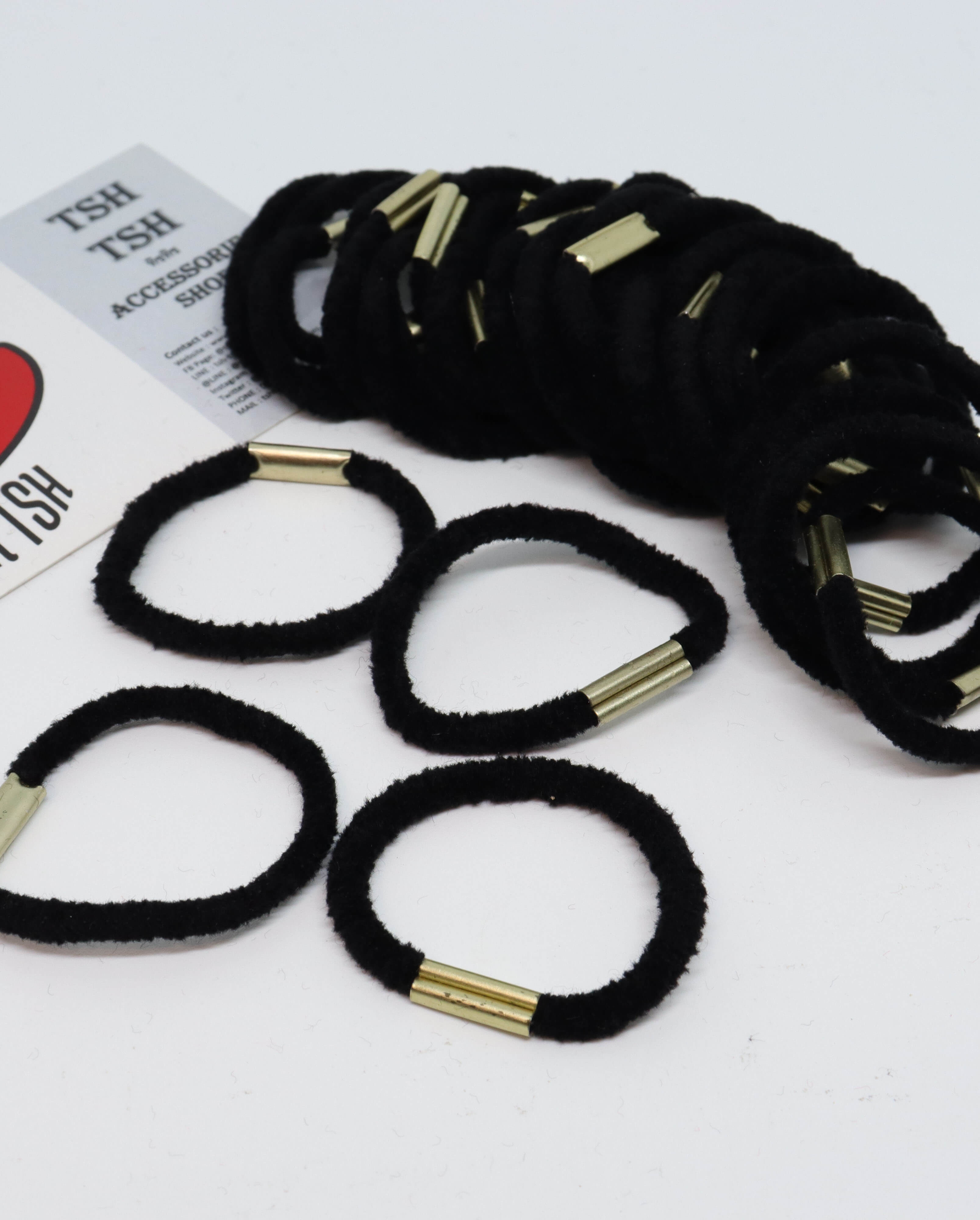 Velvet rubber band small size black color