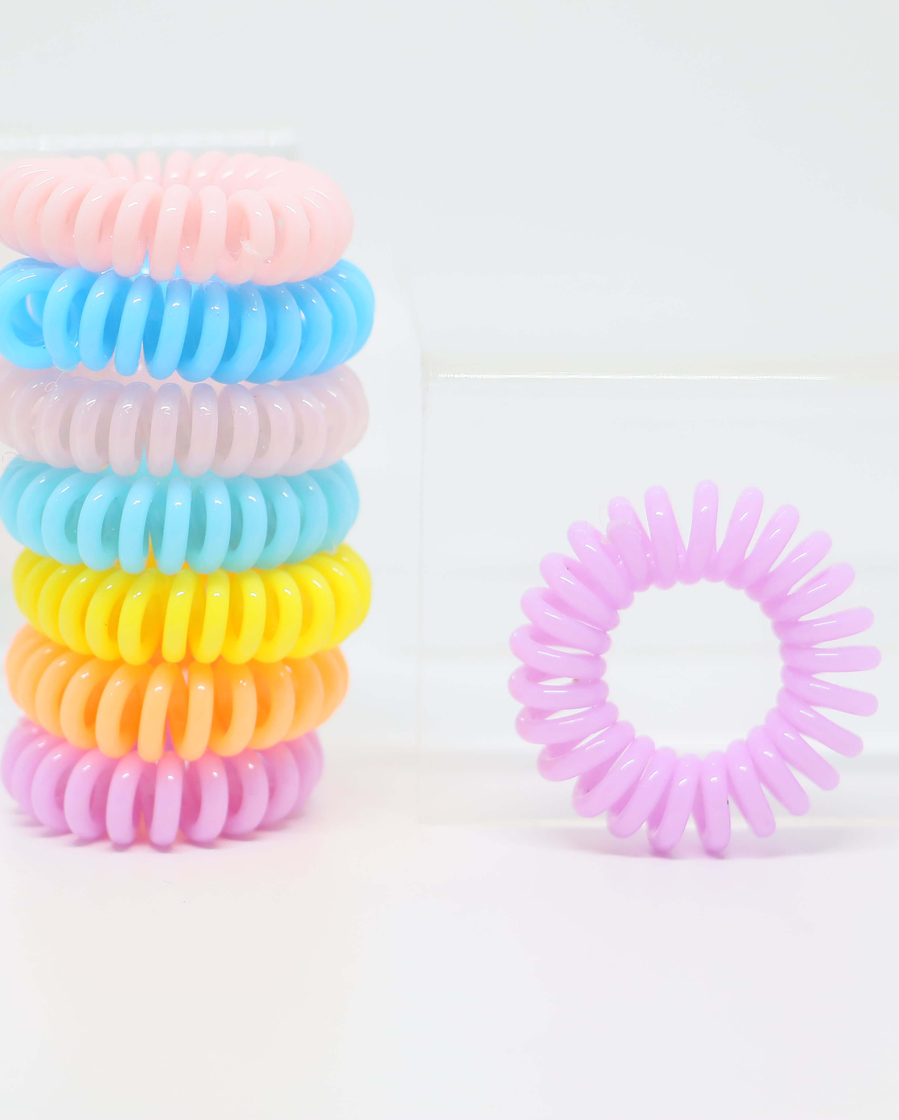 Telephone wire rubber band small size pastel shade mixed color