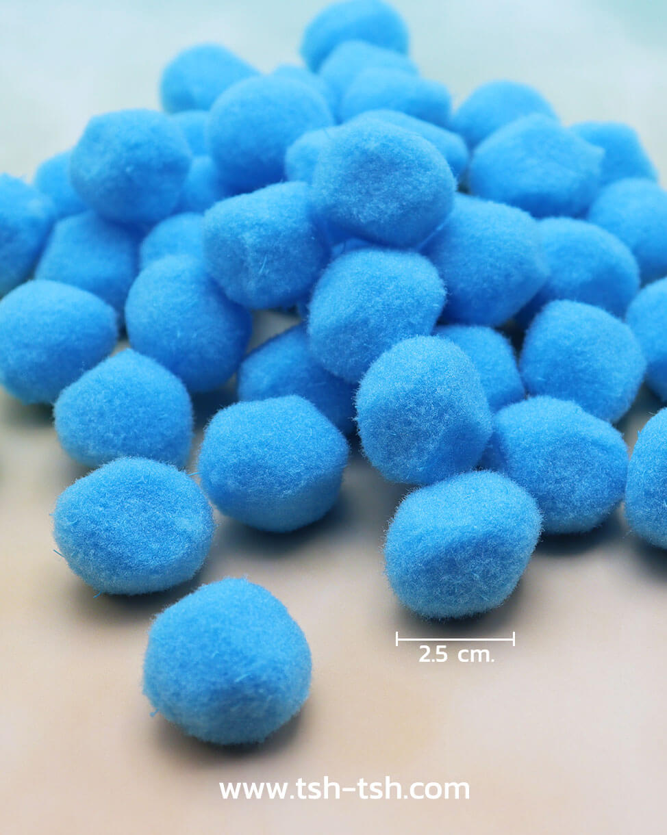 Pom Pom Ball Size 2.5 cm. Blue  Color