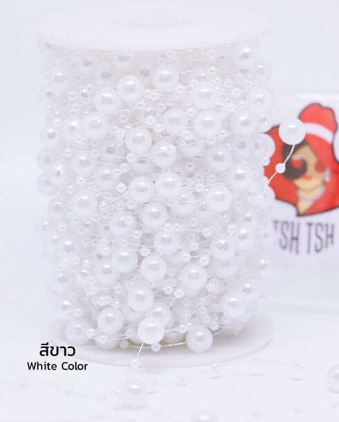 Pearl Strands Bead Garland White Color