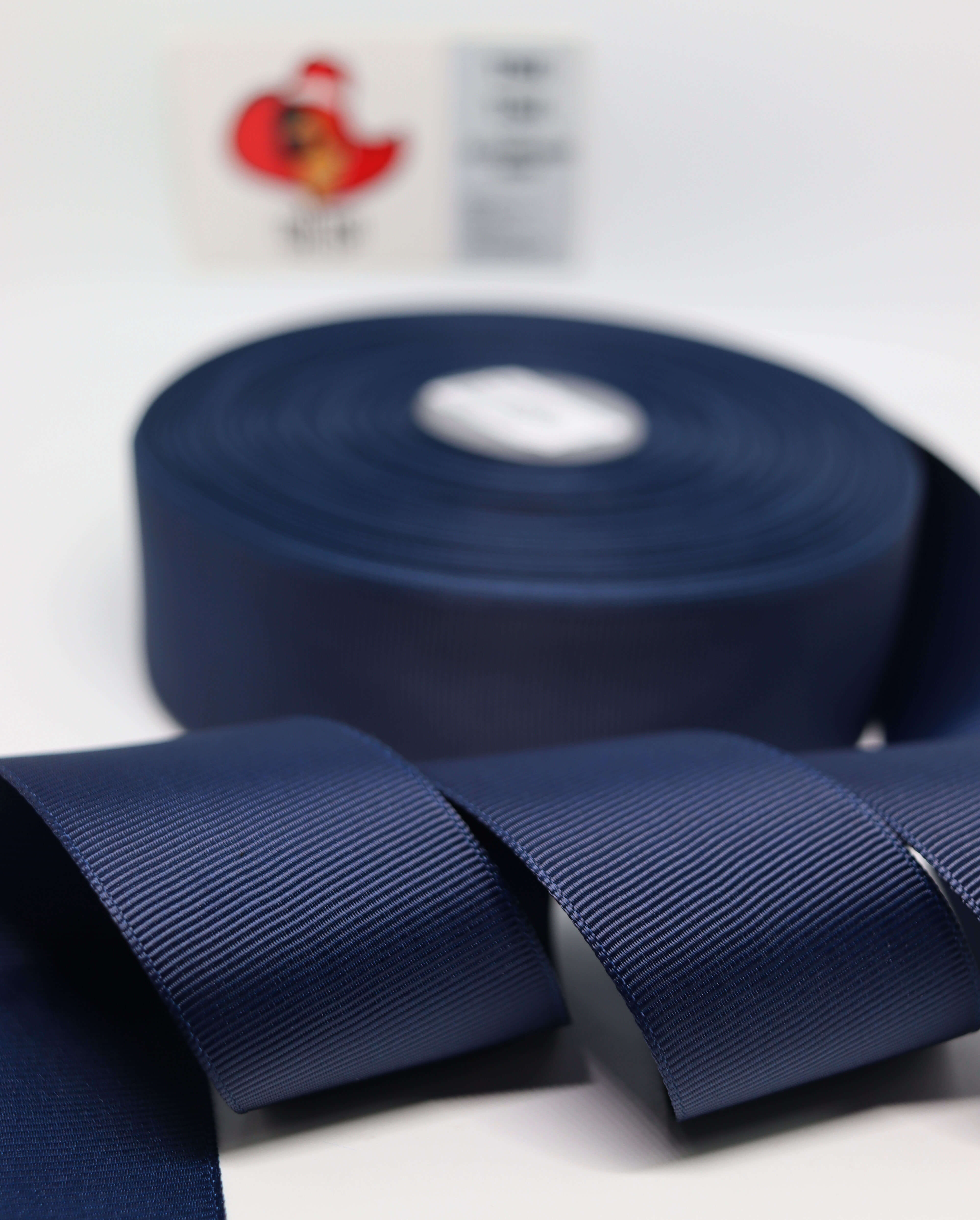 1.5 Inches Plain Grosgrain Ribbon Denim Blue Color