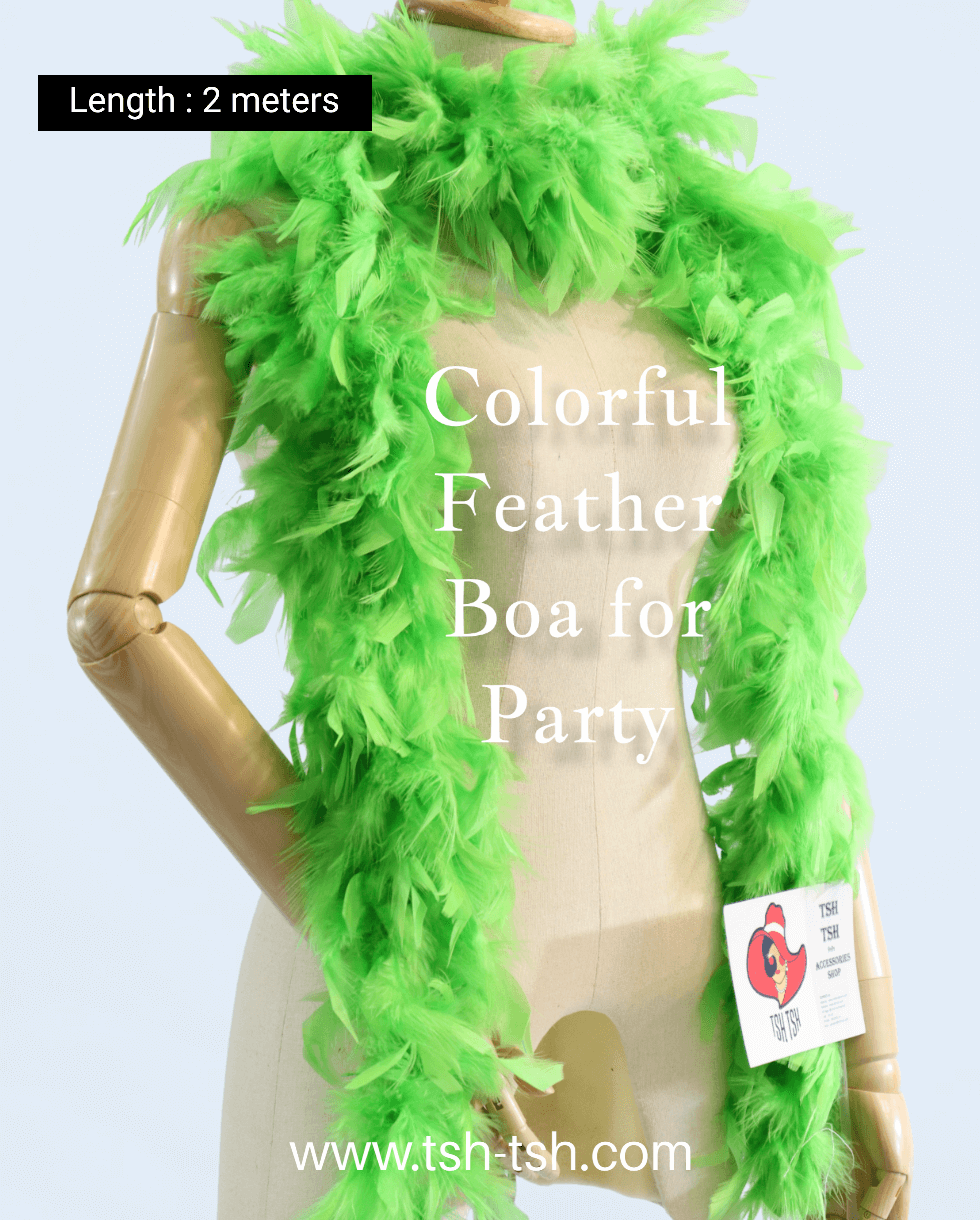 Chandelle Feather Boa 2 meters  Green Color