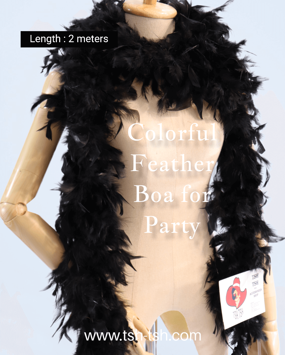 Chandelle Feather Boa 2 meters Black Color