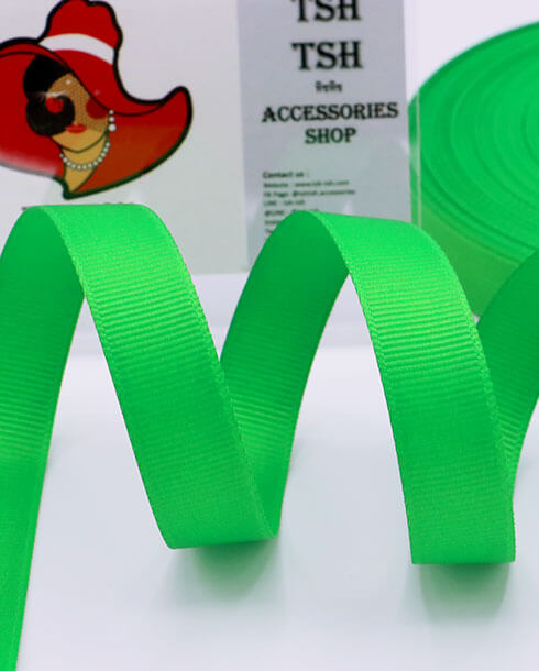 5/8” (15 mm.) Grosgrain Ribbon Light Green Color