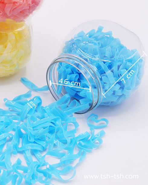 Elastic Rubble Band Large Size Pastel Blue Color Contained in Plastic Bottle