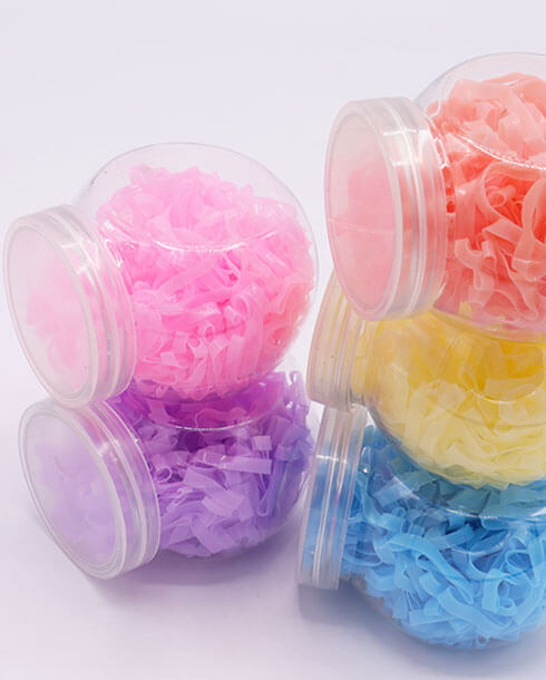 Elastic Rubble Band Large Size Pastel Mixed Color Contained in Plastic Bottle