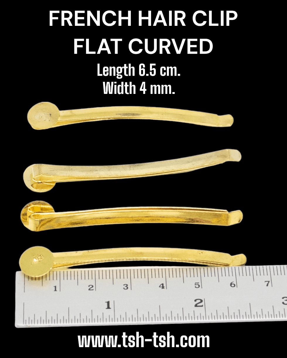 6.5 cm. Hair Pin Flat Curved Gold Color