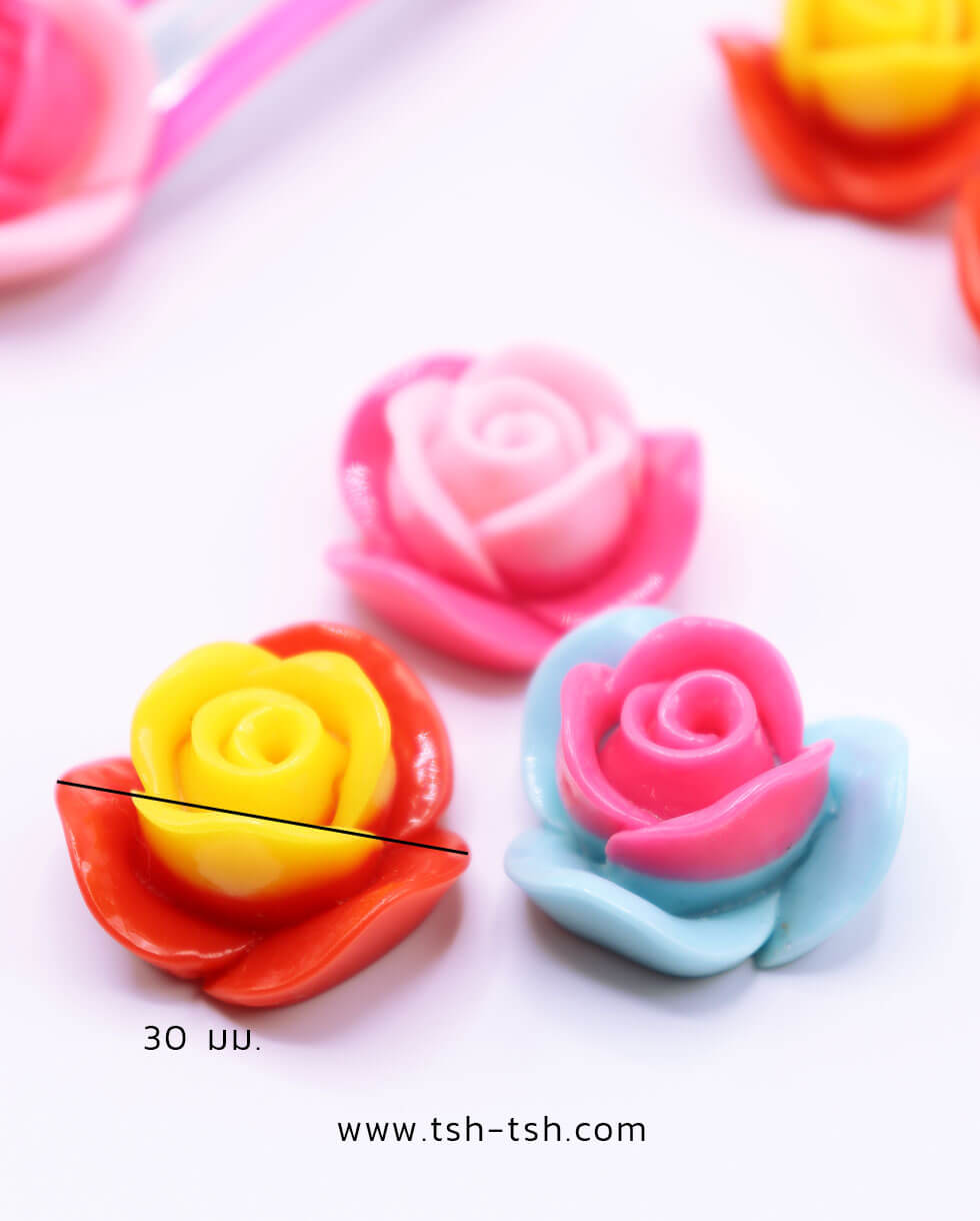 Rose Resin Embellishments Flat back Mixed Color