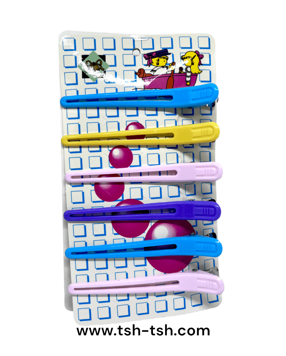 10 cm. Plastic Coated Salon Hair Clip Assorted Colors