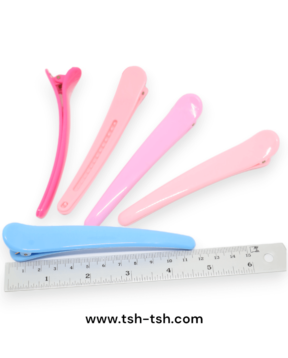 12 cm. Plastic Coated Salon Hair Clip Assorted Pastel Colors