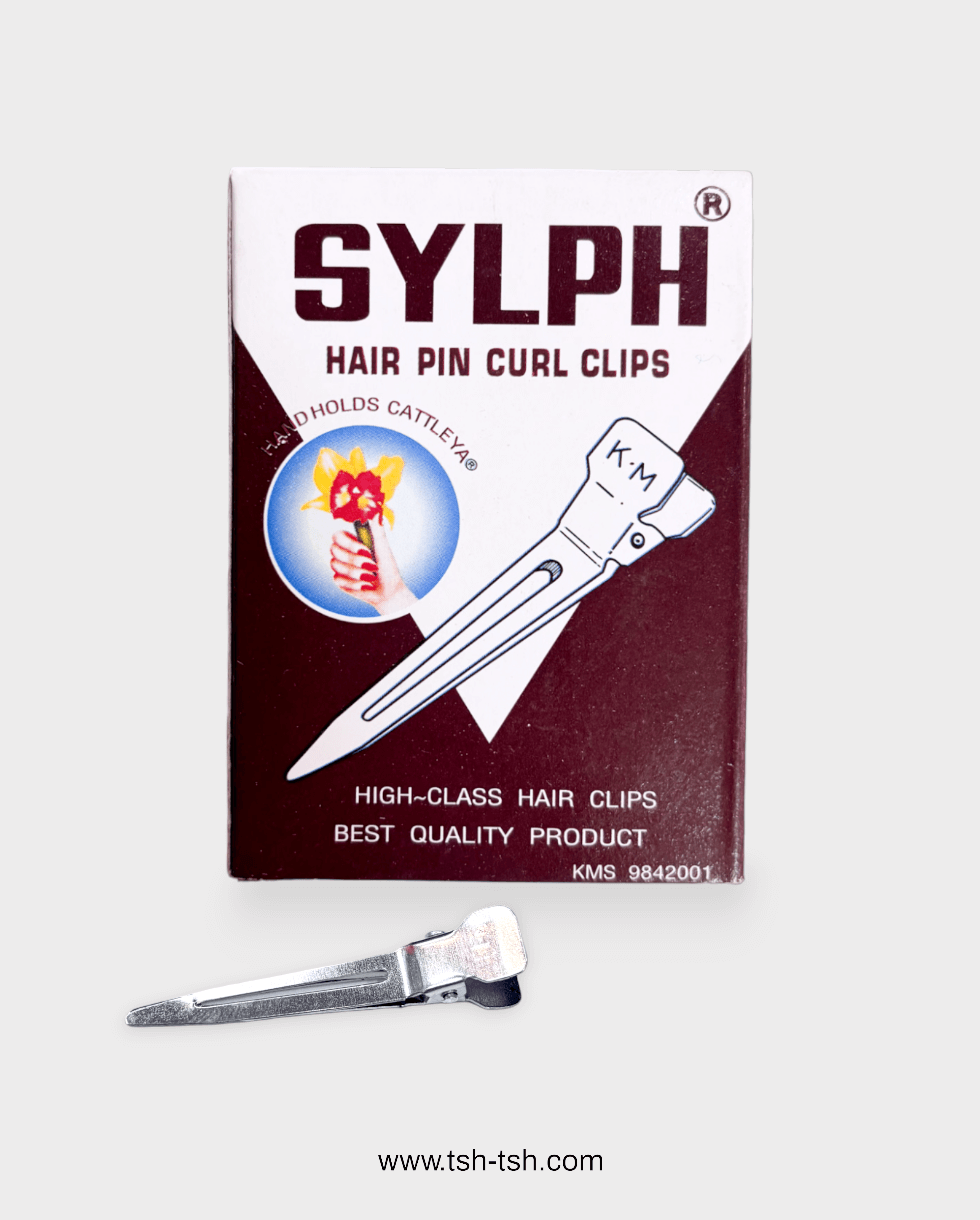 กิ๊บปากเป็ดเดี่ยวนอก SYLPH กล่องม่วง ขนาด 5 ซม. สีเงิน