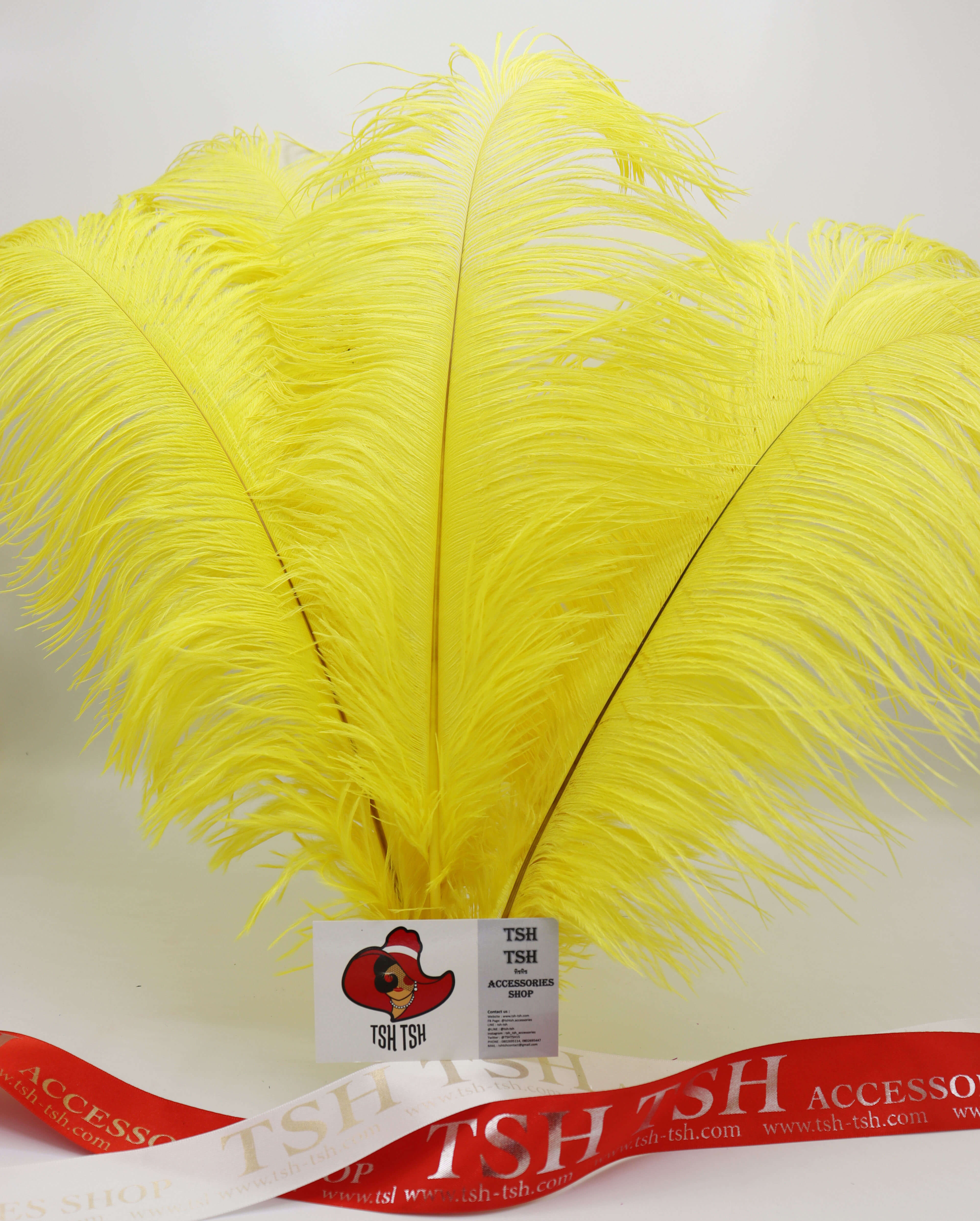 Ostrich plumes, ostrich drabs Size 40-50 cm. (Large Size) Yellow Color
