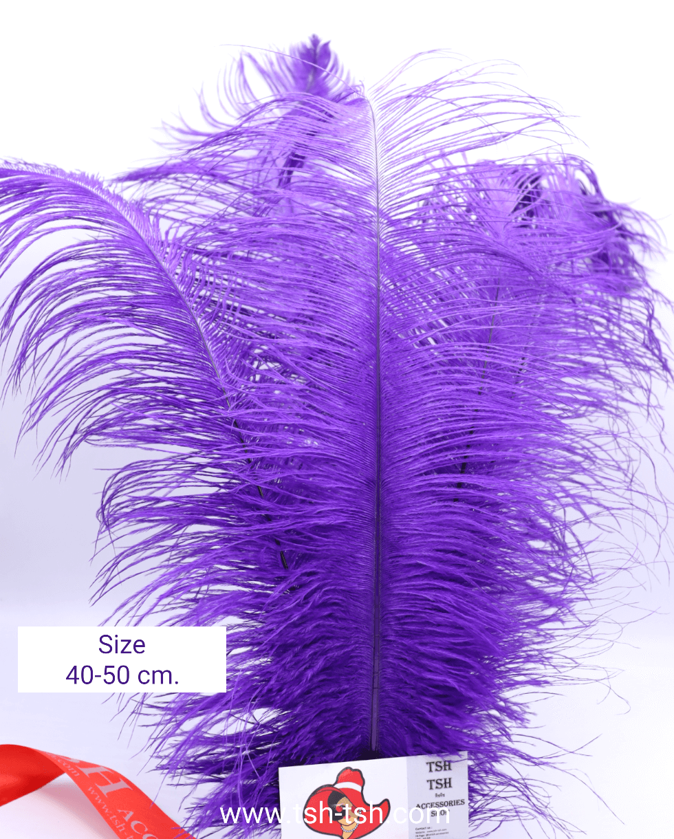 Ostrich plumes, ostrich drabs Size 40-50 cm. (Large Size) Dark Purple Color