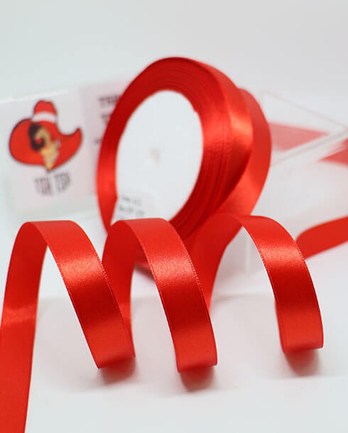 15 mm. Single-Faced Satin Ribbon 50 Yards Chili Red Color 26#