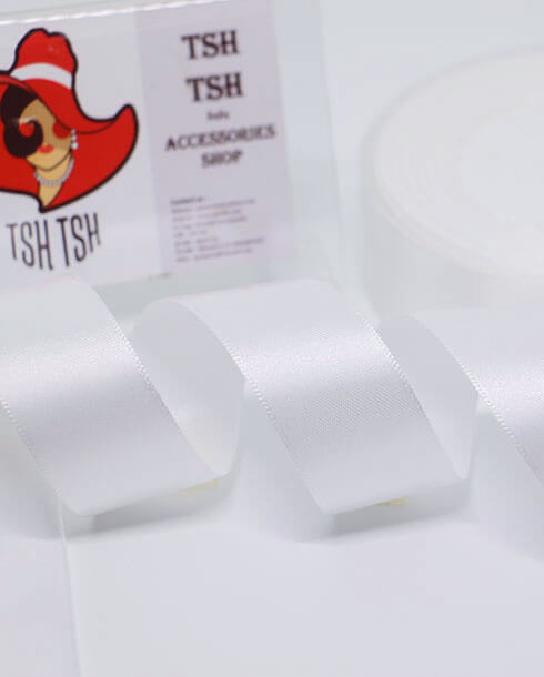 1 Inch Single-Faced Satin Ribbon 50 Yards  White Color 01#
