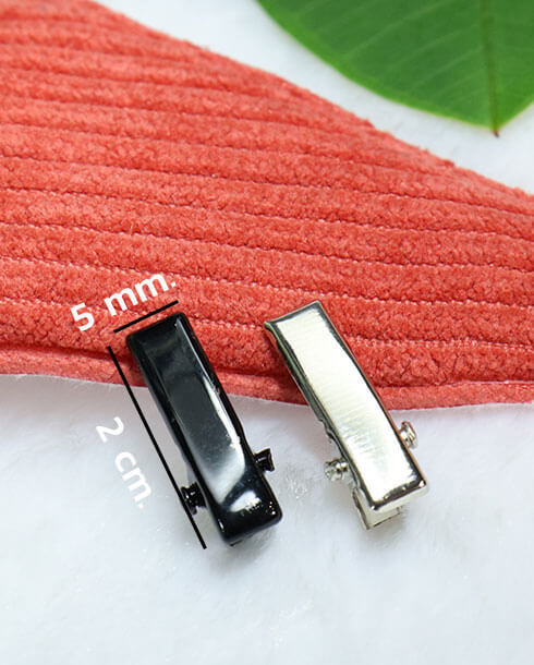 2 cm. Rectangle Alligator Hair Clip Black Color