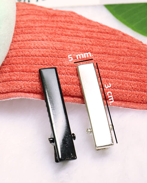 3.5 cm. Rectangle Alligator Hair Clip Silver Color