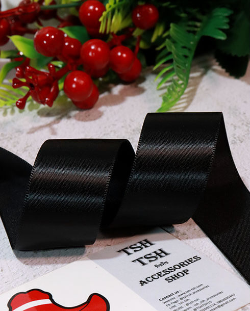 1 Inch Silk Ribbon Black Color 06#