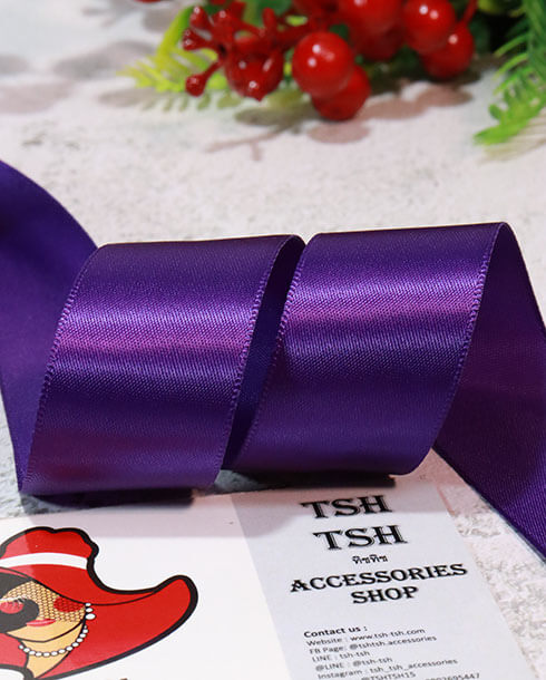 1 Inch Silk Ribbon Dark Purple Color 89#