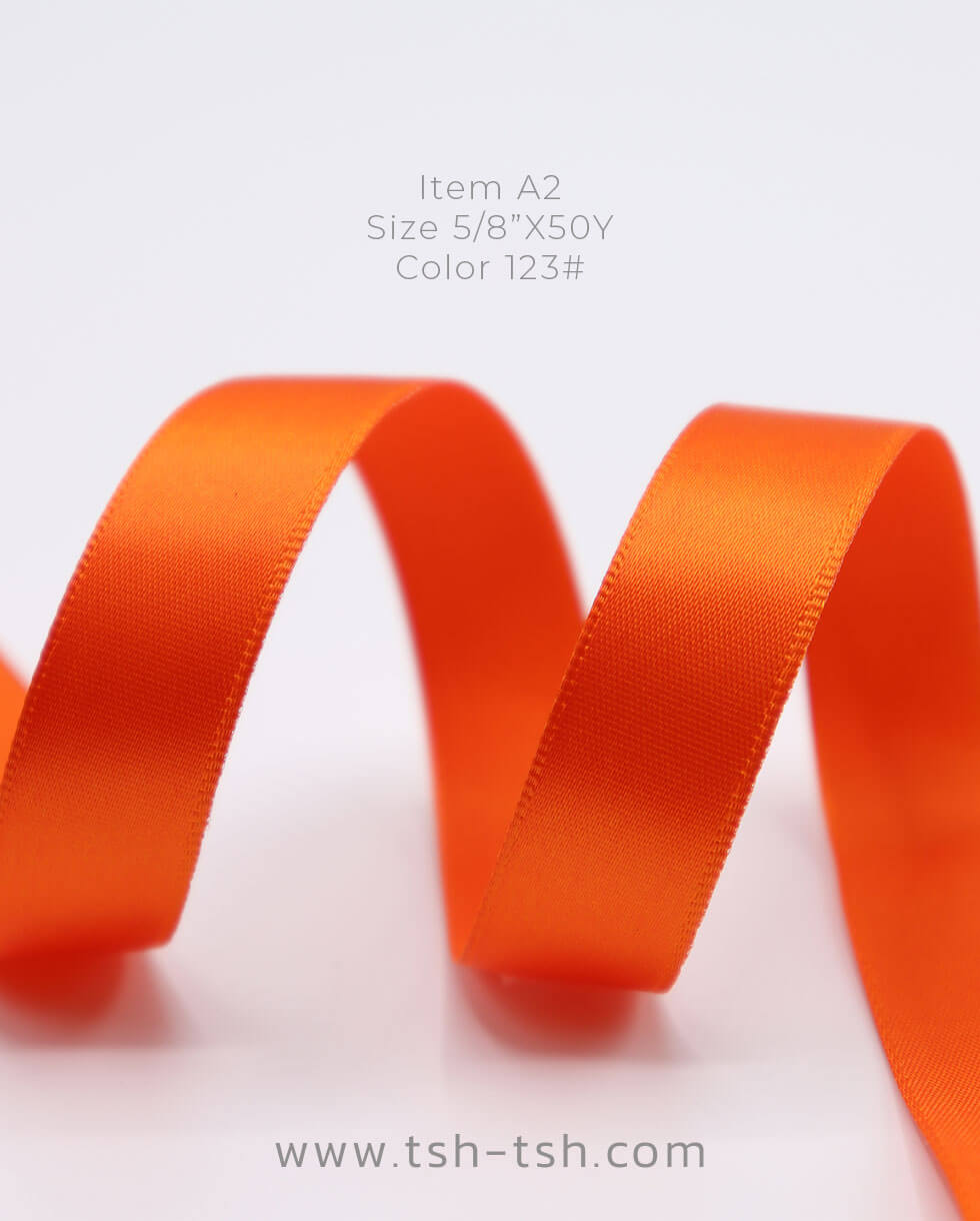 5/8 Inches (15 mm.) Silk Ribbon Orange Color