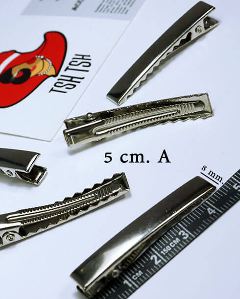 5 cm. A Grade Square Alligator Hair Clip Rectangle Silver Color