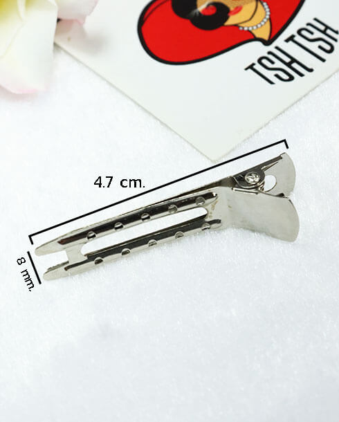 10 Holes Hair Clips Double Prong Alligator Hair Clips Silver