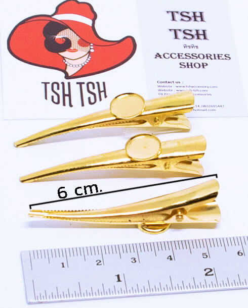 Hair Clip Triangle Alligator 6 cm. Gold Color